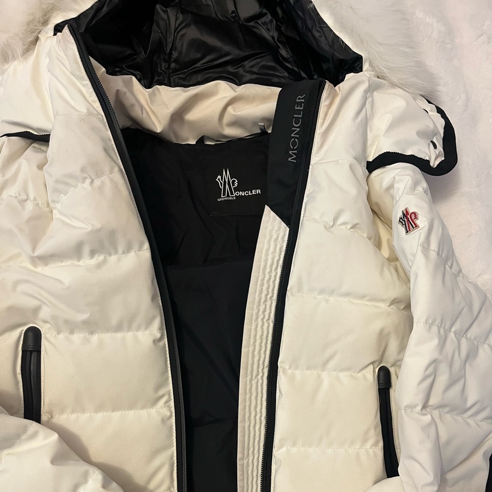 Moncler Navy Jacket with White Logo